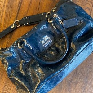 Coach cobalt blue bag patent leather